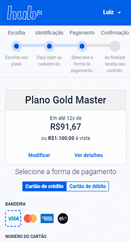 Pagamento online para academia