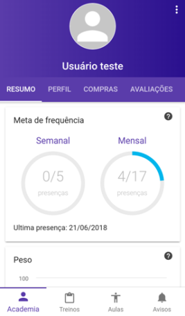 Aplicativo para meta de frequencia