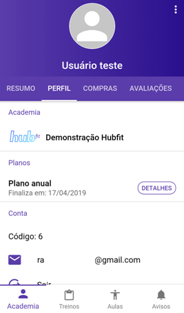 Aplicativo Hubfit